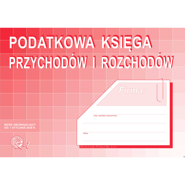 K-1 Podatkowa księga przychodów i rozchodów A4 48 stron MICHALCZYK I PROKOP