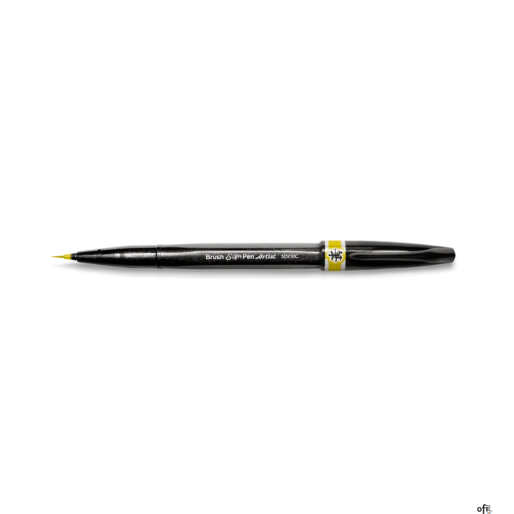 Precyzyjny pędzelek do kaligrafii i liternictwa Brush SignPen Artist ciemnożółty SESF30-Y PENTEL