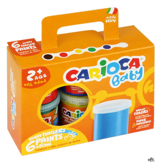 Farba tempera do malowania palcami 6kl 80ml CARIOCA BABY 170-2275 SALE OD 2 LAT