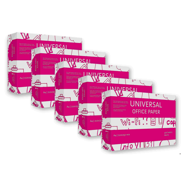 Papier xero A4 Universal 75g  karton 5 ryz białość 160