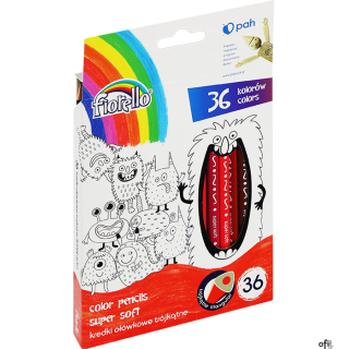 Kredki ołówkowe FIORELLO SUPER SOFT, 36 kolorów, trójkątne 170-2474