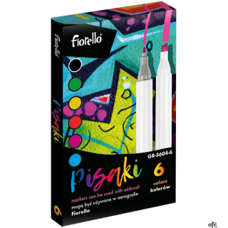 Airbrush markery wymienne 6 kolorów Fiorello GR-5604-6 170-2789