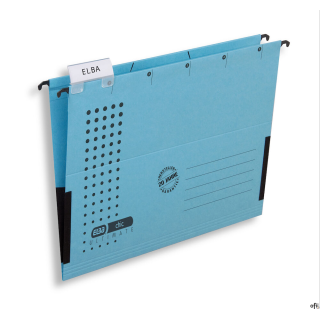 Teczka zawieszana A4 ELBA CHIC ULTIMATE niebieska 100552099 z płóciennymi boczkami