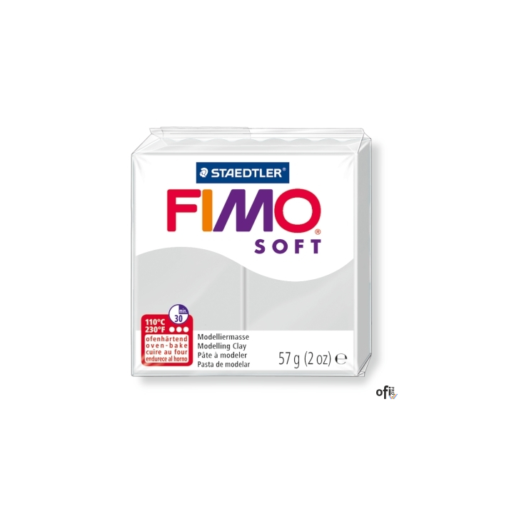 Kostka FIMO soft 57g, jasno szary, masa termoutwardzalna, Staedtler S 8020-80