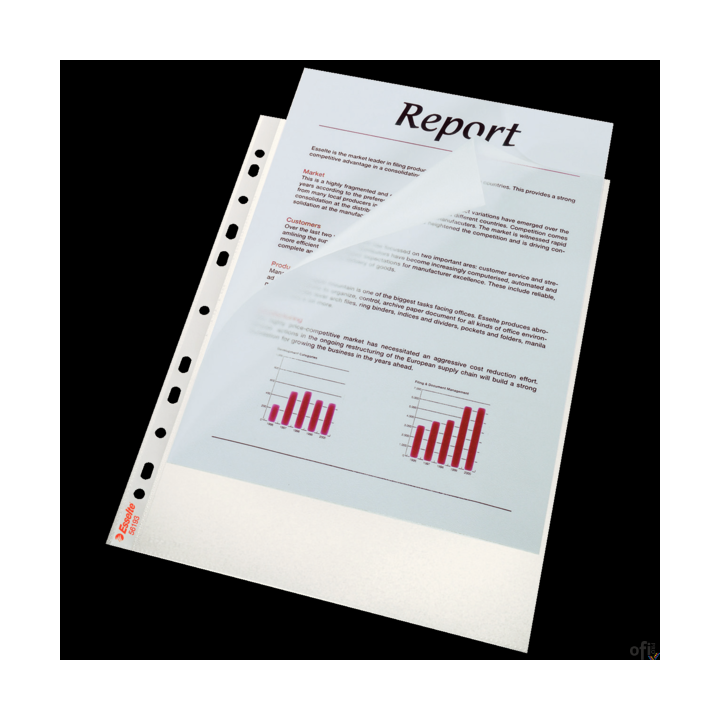 Koszulki A4 115mic. otwierane u góry i z lewej strony 56193 ESSELTE