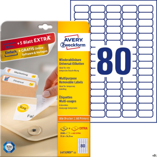 Etykiety uniwersalne L4732REV-25 35,6x16,9 30ark Usuwalne Avery Zweckform