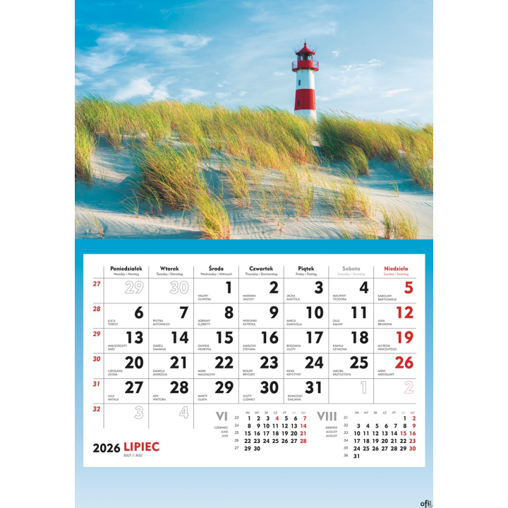 Terminarz Ścienny 2026 Michalczyk i Prokop T-107S-6 kalendarz jednodzielny