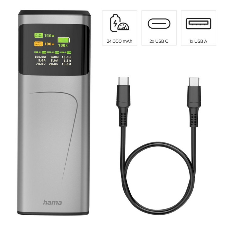 Power bank 24000 mAh Hama High Power 150W