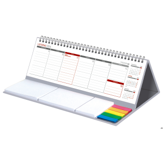 Kalendarz z notesem Maxi tygodniowy spiralowany KB042B szary 2026 WOKÓŁ NAS