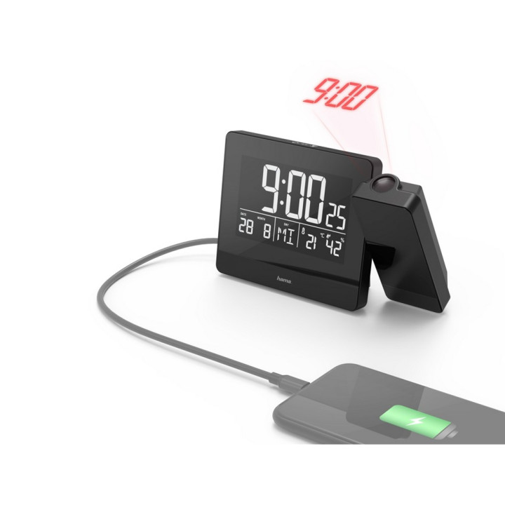 Zegar, budzik z projektorem Hama Plus Charge