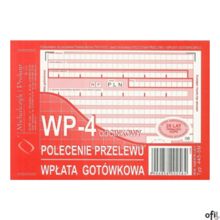 445-5M Polecenie przelewu (1+3), A6 80 kartek, MICHALCZYK&PROKOP