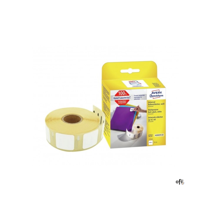 Etykiety uniwersalne termiczne 25 x 25 mm 1 rolka Avery Zweckform AS0929120