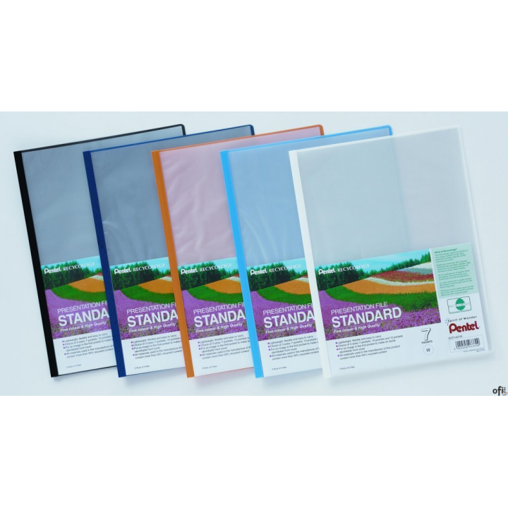 Skoroszyt prezentacyjny, 7 kieszeni biały DCP1407-W PENTEL (X)