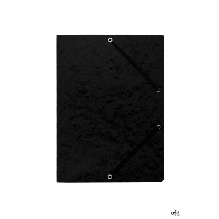 Teczka z gumką rogi DOTTS A4 preszpan czarna 390g