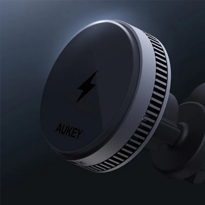 Samochodowy uchwyt do telefonu, magnetyczna ładowarka bezprzewodowa 15W Aukey