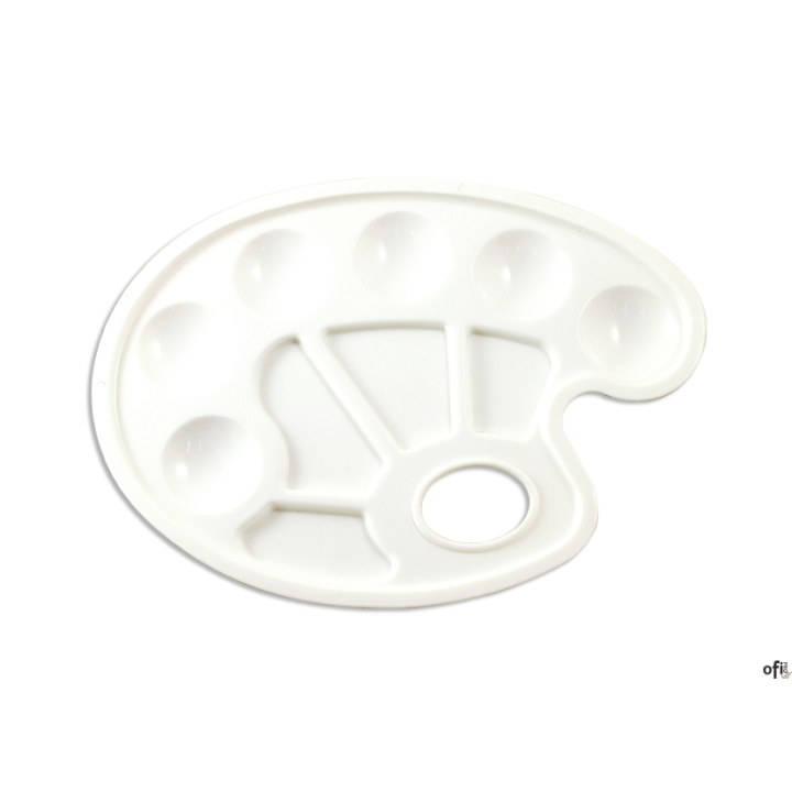 Paletka do mieszania kolorów owalna, 10 przegródek, Happy color HA 3373 0010