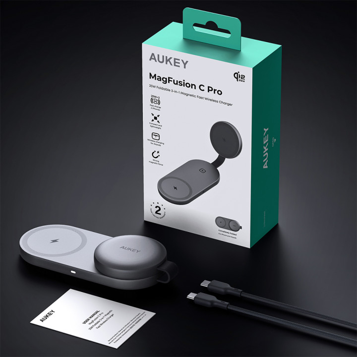 Ładowarka bezprzewodowa 3 w 1 25W Aukey