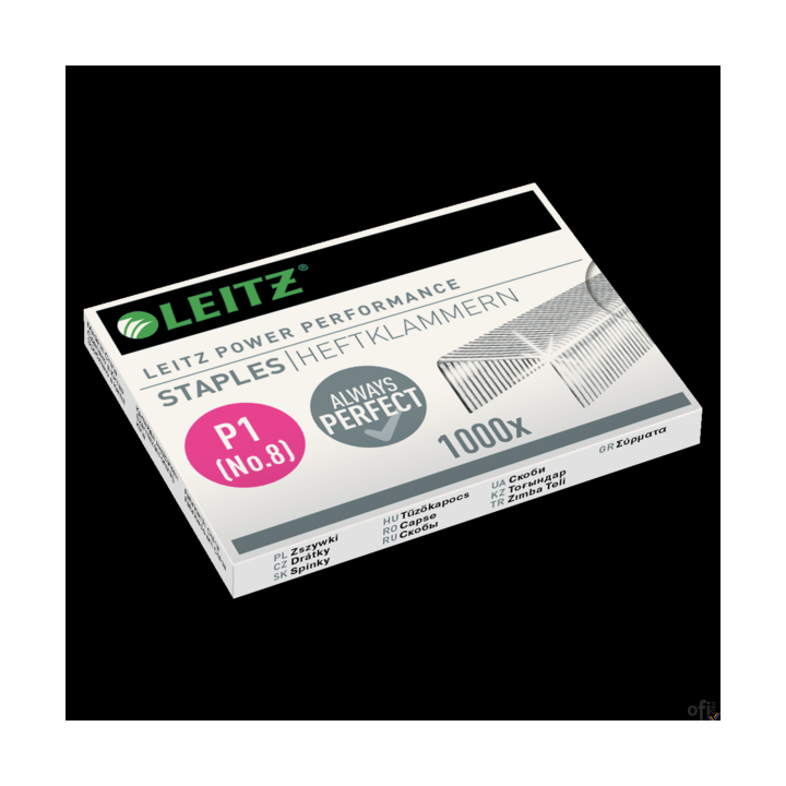 Zszywki Leitz galwanizowane, Nr. 8 1000 szt. 55780000