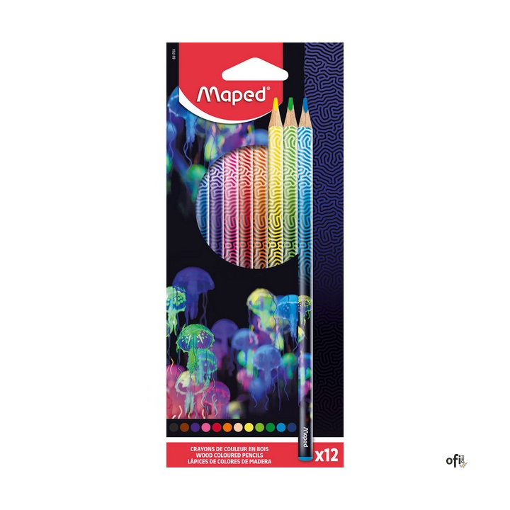 Kredki Deepsea 12 szt. pudełko z zawieszką Maped 831703