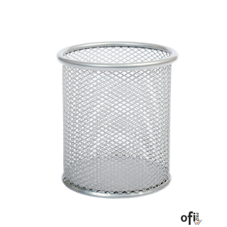 Kubek na długopisy DOTTS siatka srebrny 98x91mm (wys.xśr.)