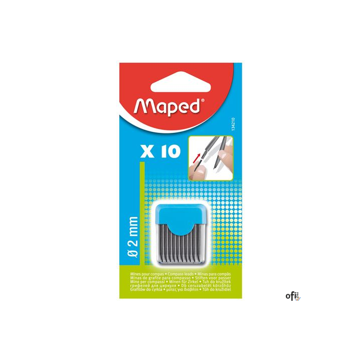 Grafity 2mm wkłady do cyrkla 10 sztuk blister MAPED 134210