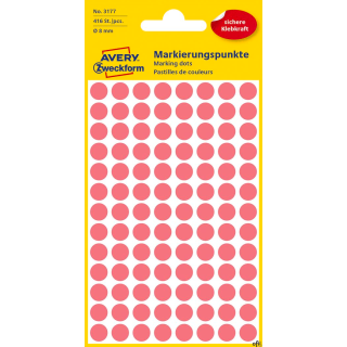 Kółka do zaznaczania 3177 Q8 czerwone neonowe 4 ark., Avery Zweckform