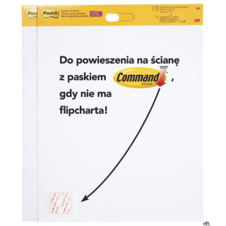 Arkusze konferencyjne Post-it_ Super Sticky, na ścianę, 58,4x50,8cm, 8 paski Command_, 2x20 kart., białe