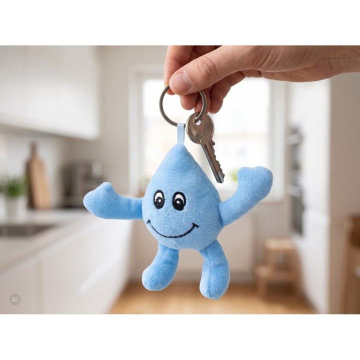Pluszowa kropla wody, brelok | Droppero