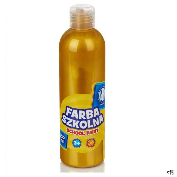 Farba szkolna Astra 250 ml - metaliczna złota, 301217033
