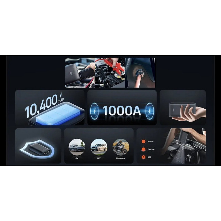 Power bank 10400 mAh, starter samochodowy 70MAI PS07