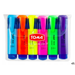 Zakreślacz MISTRAL, szeroka końcówka 1-5mm, mix 6 kolorów TO-334 Toma