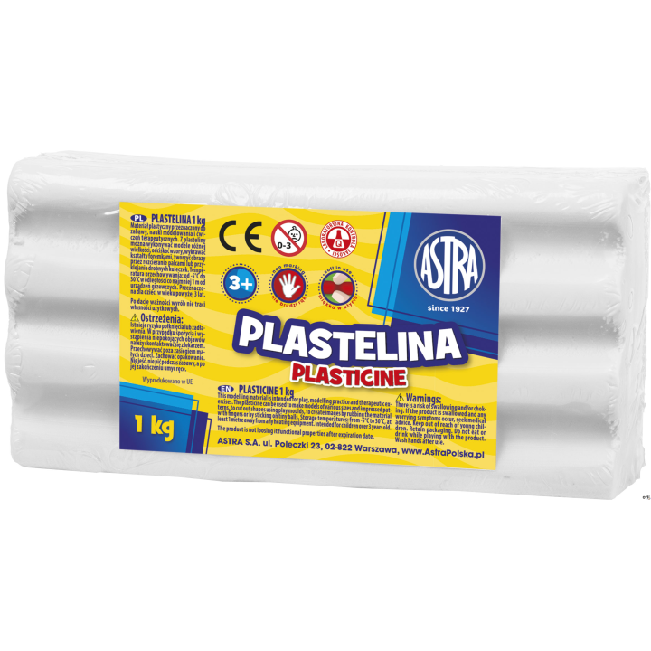 Plastelina Astra 1 kg biała, 303111001