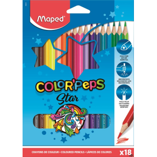 Kredki trójkątne MAPED COLORPEPS 18kolorów 183218