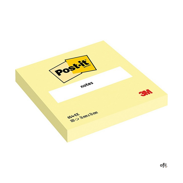 Bloczek_samoprzylepny POST-IT (654), 76x76mm, 1x100 kart., żółty
