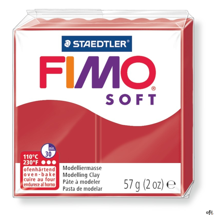 Kostka FIMO soft 57g, czerwień świąteczna - edycja limitowana, masa termoutwardzalna, Staedtler S 8020-2P