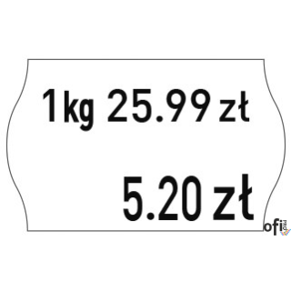 Etykiety cenowe w rolce do metkownicy dwurzędowej Meto, 26x16 mm, białe opakowanie 6 rolek M30014335