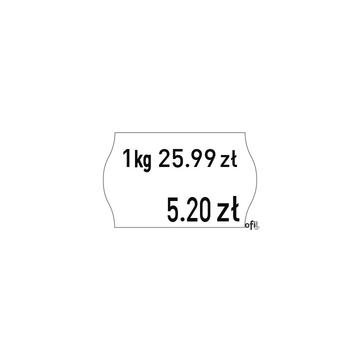 Etykiety cenowe w rolce do metkownicy dwurzędowej Meto, 26x16 mm, białe opakowanie 6 rolek M30014335