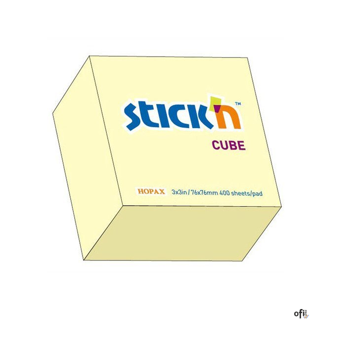 Bloczek STICKN 76x76mm 400k żółty pastelowy 21072