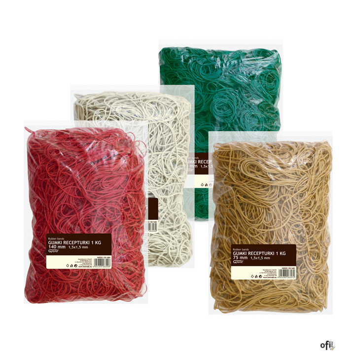 Gumki recepturki 60 mm, średnica 60 mm GRAND 130-1681 1kg 1,5x1,5mm