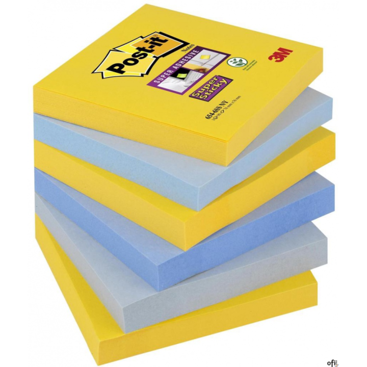 Bloczek samoprzylepny POST-IT_ Super Sticky (654-6SS-NY), 76x76mm, 6x90 kart., new york