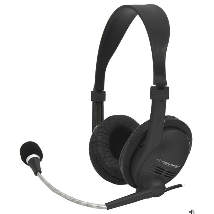 Słuchawki z mikrofonem czarne PRESTO EH115 ESPERANZA