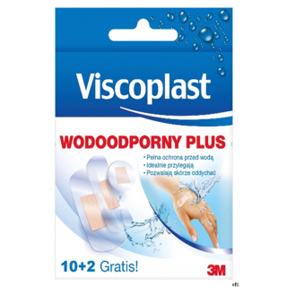 Plaster wodoodporny VISCOPLAST Plus, 10szt.+2szt.GRATIS