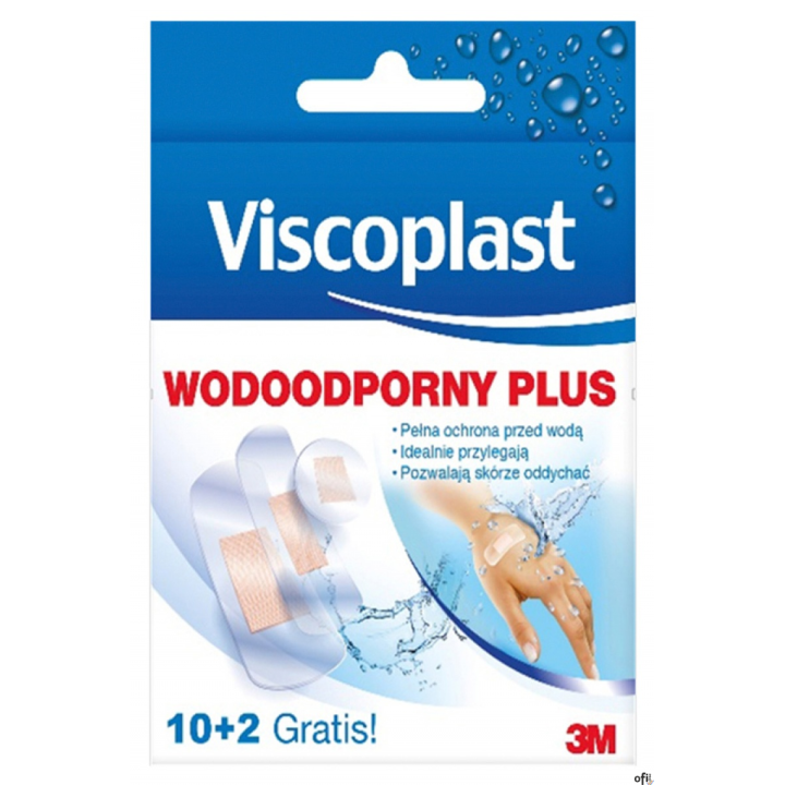 Plaster wodoodporny VISCOPLAST Plus, 10szt.+2szt.GRATIS