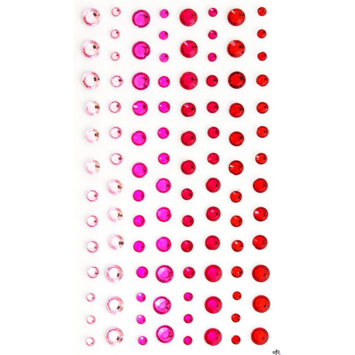 Kryształki samoprzylepne 3-6mm czerwone (104) 251110 GALERIA PAPIERU