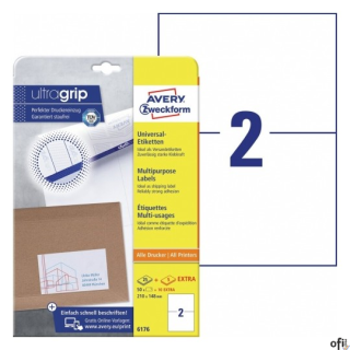 Trwałe etykiety uniwersalne 6176 210 x 148 30ark Avery Zweckform