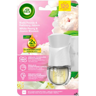 AIR WICK odświeżacz Elektryczny Biała Peonia , Kwitnący Jaśmin komplet 19 ml  18116