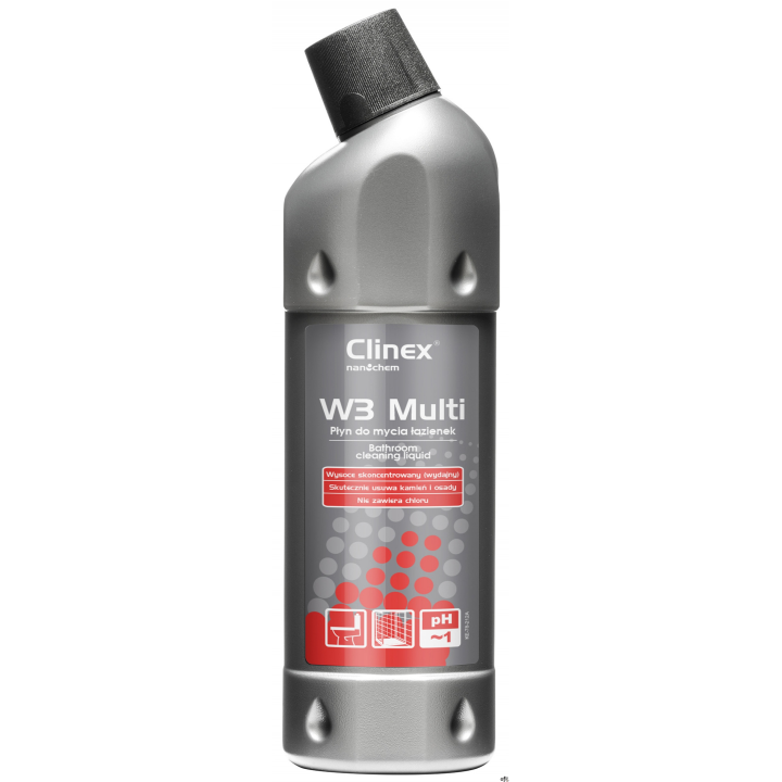 CLINEX Koncentrat do mycia sanitariatów i łazienek W3 MULTI, 1L CL77076