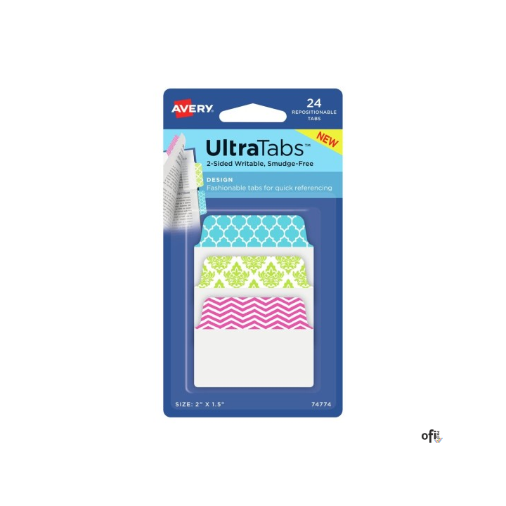 Zakładki indeksujące 50,8 x 38,1 mm mix wzorów AVERY 74774 SALE