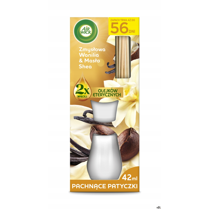 AIR WICK Odświeżacz pachnące patyczki 42ml Wanilia & Masło Shea 9007