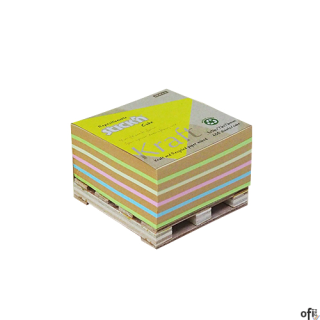 Notes kostka kraft paleta 76x76mm, 5 kolorów, 400 kart. Stickn 21817